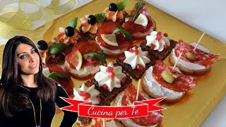 Canapè  Tartine per Aperitivo  Ricette Veloci [upl. by Enitsed722]