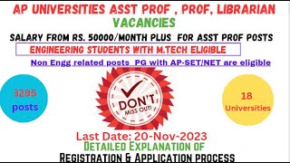 Complete Registration Process  AP Universities Faculty Recruitment 2023 [upl. by Zennie615]