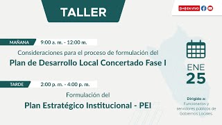 Taller de Metodología para formular el Plan Estratégico Institucional – PEI [upl. by Iclehc]