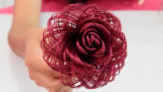 Como hacer una rosa de tela  Dia de las madres  Fabric Flowers Roses Loveluzlop [upl. by Melar]