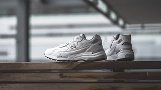 New Balance 992 quotWhite Leatherquot M992WL Review amp OnFeet [upl. by Ertnod]