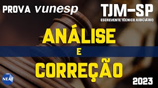 Correção e Análise da Prova VUNESP para Escrevente TJMSP 2023 [upl. by Karie]