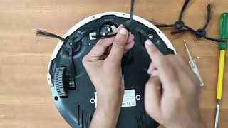 How to change cleaning brush in iLife V5s Pro Robotic Floor Cleaner [upl. by Ahterod992]