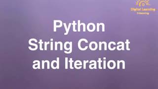 25 Python String Concat and Iteration  Online Training Download app from below link [upl. by Nellek227]