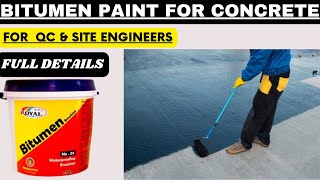 Bitumen Paint Application on Concrete  Quality Procedure for Bitumen Waterproofing [upl. by Eiramit58]