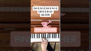 Pink Panther Theme EASY Piano Tutorial with Letter Notes Shorts [upl. by Novart412]