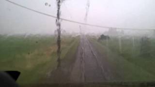 A train drivers view bad Weather  Heerhugowaard  Obdam [upl. by Orrocos]