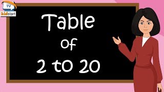 Table of 2 to 20  multiplication table of 2 to 20  rhythmic table of two to twenty  kidstart tv [upl. by Krantz933]