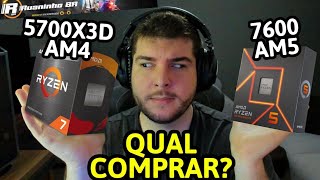 RYZEN 7 5700X3D VS RYZEN 5 7600 l AM4 VS AM5 l QUAL COMPRAR EM 2024  ANÁLISE DE PREÇO X PERFORMANCE [upl. by Akcimat63]