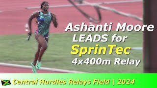 Ashanti Moore  Ashley Williams  Jodean Williams  4x400m  Central Hurdles Relays Field  2024 [upl. by Eckmann542]