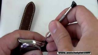 How to Replace a Metal Bracelet with Leather Strap on Rolex [upl. by Anev611]