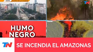 Un incendio en el Amazonas genera grandes cantidades de humo negro que ya llegó a la Argentina [upl. by Siriso106]