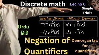 Negating Quantifiers Negating Quantified expression using demorgan law lec no 6 discrete math [upl. by Dirk125]