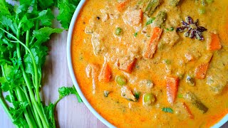 Saravana Bhavan Vegetable Korma Recipe  Vegetable Kurma Recipe  Korma Recipe for Lockdown [upl. by Ydnic]