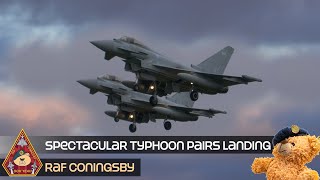 TOP CLASS TYPHOON PAIRS LANDING • 29 SQUADRON OPERATIONAL CONVERSION UNIT • RAF CONINGSBY [upl. by Llenwad]