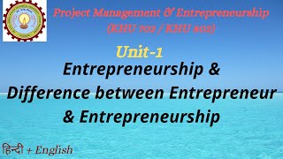 Entrepreneurship  Project Management amp Entrepreneurship  Unit1 AKTU Notes [upl. by Ahsinawt713]