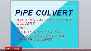 pipeculvert  headwall parapetwall  how to calculate the quantity of pipe culvert head wall [upl. by Ahcsropal390]