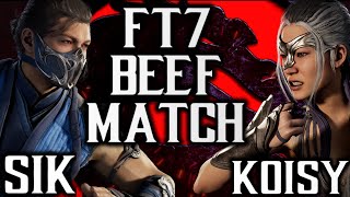 Sikander555 Sub Zero vs Koisy Sindel FT7 Mortal Kombat 1 BEEF SET [upl. by Ahseken]