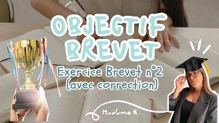 OBJECTIF BREVET 👊🏼💥  EXERCICE BREVET N°2AVEC CORRECTION maths mathematiques brevet [upl. by Retxab]