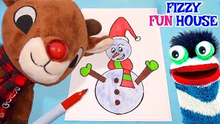 Fizzy and Rudolph Have Fun Colouring Christmas Tree Decorations  Fun Videos For Kids [upl. by Endora418]