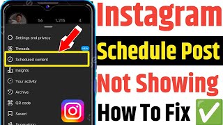 Schedule Option Not Showing in Instagram How To Fix  Instagram Schedule Option Not Showing 2024 [upl. by Demona]