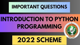 Python Important Questions VTU BPLCK205B 2022 Scheme 💯💯🔥 [upl. by Nipahc]