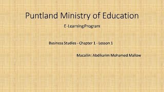 Business Studies  Chapter 1  Lesson 1 [upl. by Meid]