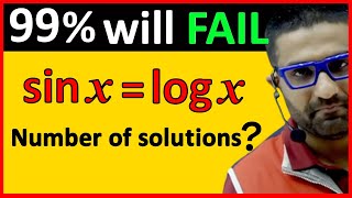 Find Number of Solutions of Sinx  Log x using graphs by Aman sir Bhannat Maths jeemaths [upl. by Nauquf]