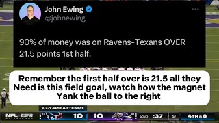 Rigged Houston Texans vs Baltimore Ravens first half over bait  this was super obvious lol nfl [upl. by Bushore237]