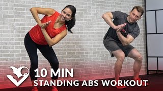 10 Minute Standing Abs Workout amp Low Impact Standing Cardio Workout  10 Min Abs  Standing Up Ab [upl. by Elbas]