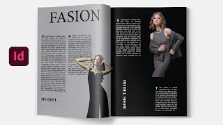 how to create model magazine in Adobe in Design Fashion Magazine creative design graphicdesgin [upl. by Neelloj518]