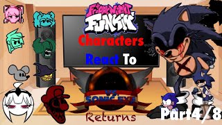 Friday Night Funkin MOD characters React To Sonicexe Returns Manual blast amp fate etc… Part48 [upl. by Toomay]