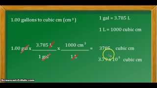 Unit Conversion 100 gallons to cubic centimeters cm3 or cc [upl. by Rezeile462]