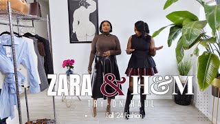 Fall 24 Fashion Trends Try on Haul Zara and HampM What Slayed and What Failed Size L  XXL 1418 [upl. by Grochow]