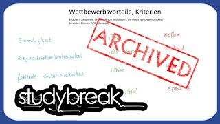 ARCHIVIERT Wettbewerbsvorteile Merkmale Kriterien  Unternehmensführung [upl. by Wendalyn]