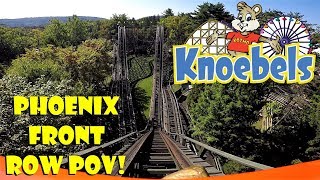 Phoenix Roller Coaster Front Row Mounted Pov Knoebels [upl. by Aridan]