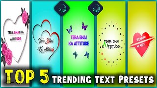 Top 5 Text Animation Presets Alight Motion  Alight Motion Text Effect XML File  text effect preset [upl. by Karyl204]