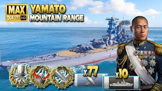 Battleship Yamato dominates on map quotMountain Rangequot  World of Warships [upl. by Eibba]