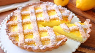 CROSTATA AL LIMONE 🍋 Pasta Frolla e Crema Pasticcera Senza Uova  Ricetta facilissima [upl. by Doane20]