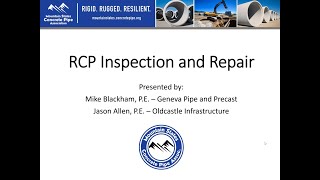 RCP Inspection and Repair  MSCP Academy Webinar  December 2021 [upl. by Nileuqcaj]