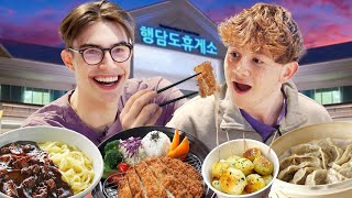 British Students Eat Everything at a Korean Gas Stop [upl. by Idolla553]