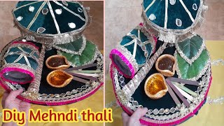 How to decorate mehndi thaliDiy mehndi thali decorationReuse old thingsrabiaahmed [upl. by Cleres113]