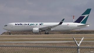 WestJet 767338ERWL CFOGJ Taxi and Takeoff from Calgary Airport ᴴᴰ [upl. by Denna]