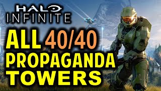 All 40 Propaganda Towers Locations  Halo Infinite Collectibles Guide [upl. by Shawnee118]