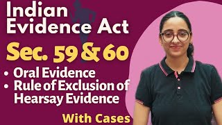 Indian Evidence Act  Oral Evidence  Sec 59 and 60  Rule of Exclusion of Hearsay Evidence [upl. by Bocaj24]