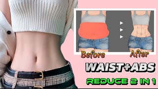 Waist and Abdominal Exercises tighten belly fat slim waist  Get ABS at home [upl. by Castle232]