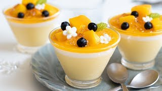 マンゴープリンの作り方 Mango Pudding｜HidaMari Cooking [upl. by Sorcim]