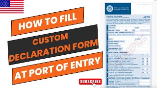 How to Fill US Customs Declaration Form at Port of Entry  USA Immigration [upl. by Taima428]