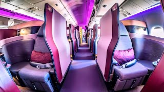 Qatar Airways A3501000 Qsuite Business Class from Tokyo to Dubai via Doha Full Flight Experience [upl. by Beyer546]