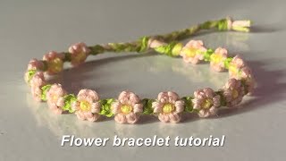 How to make a flower bracelet  yarnivora [upl. by Mac]